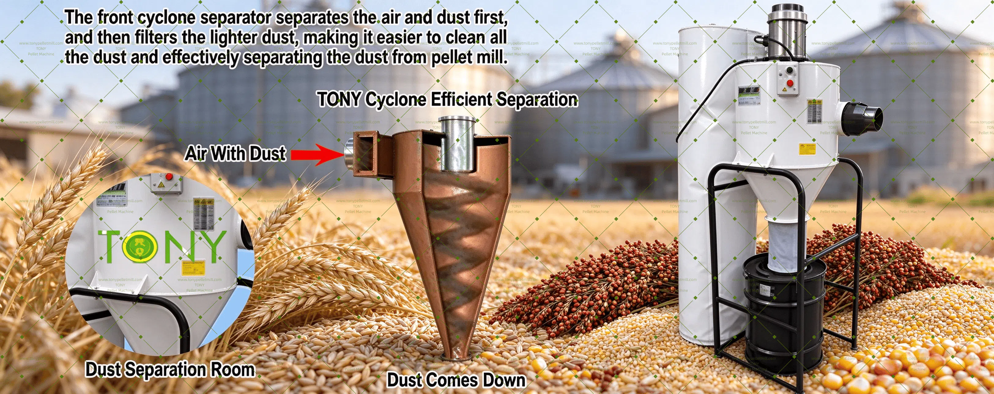Korn granulatormaskine