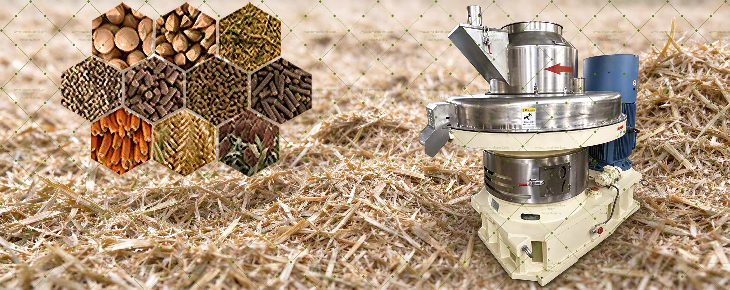 Maskine til fremstilling af pellets af landbrugsaffald