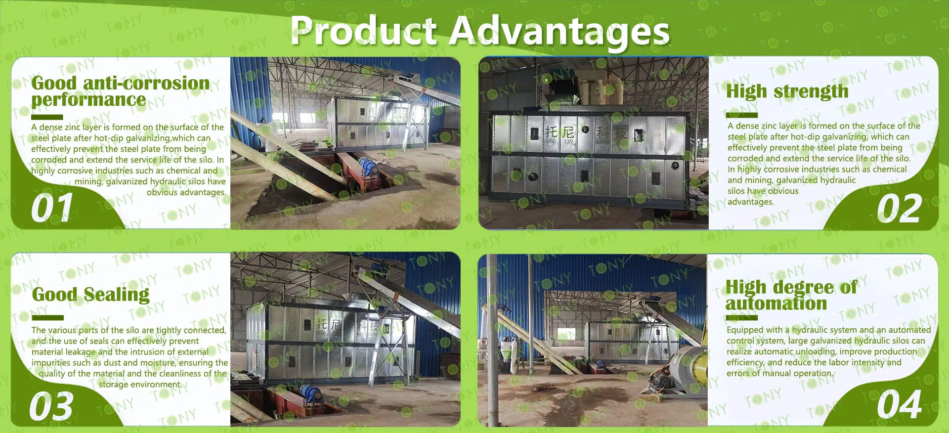 Suur tsingitud hüdrauliline silo