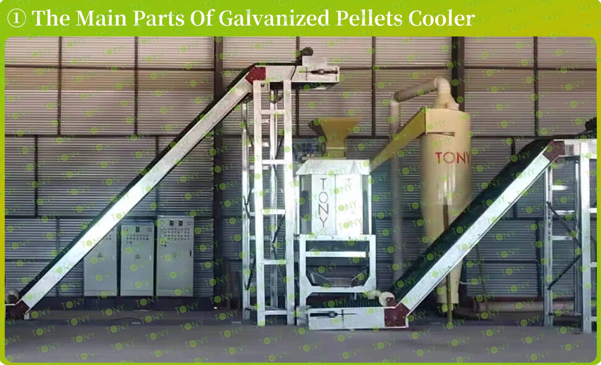 Galvaniserede pellets-køler