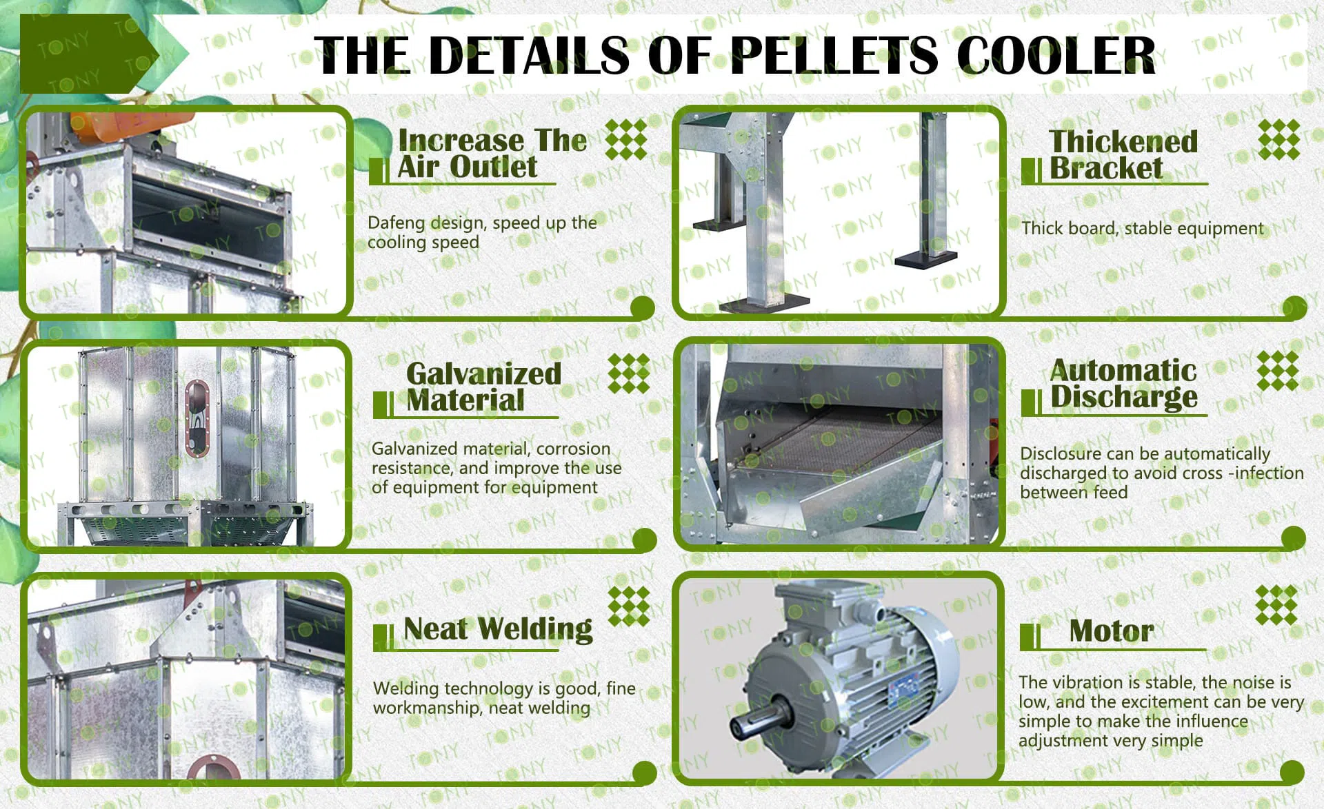 Galvaniserede pellets-køler