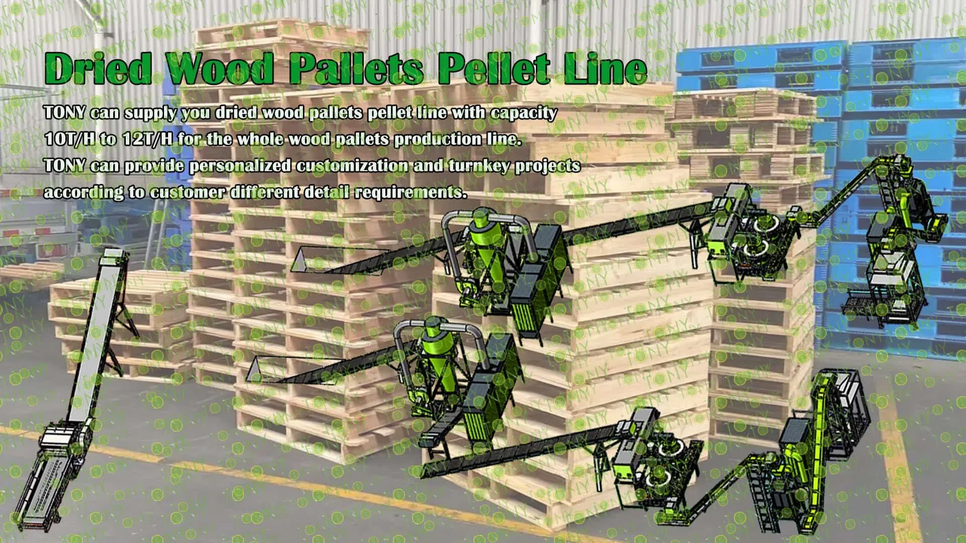 Træpallepilleproduktionslinje
