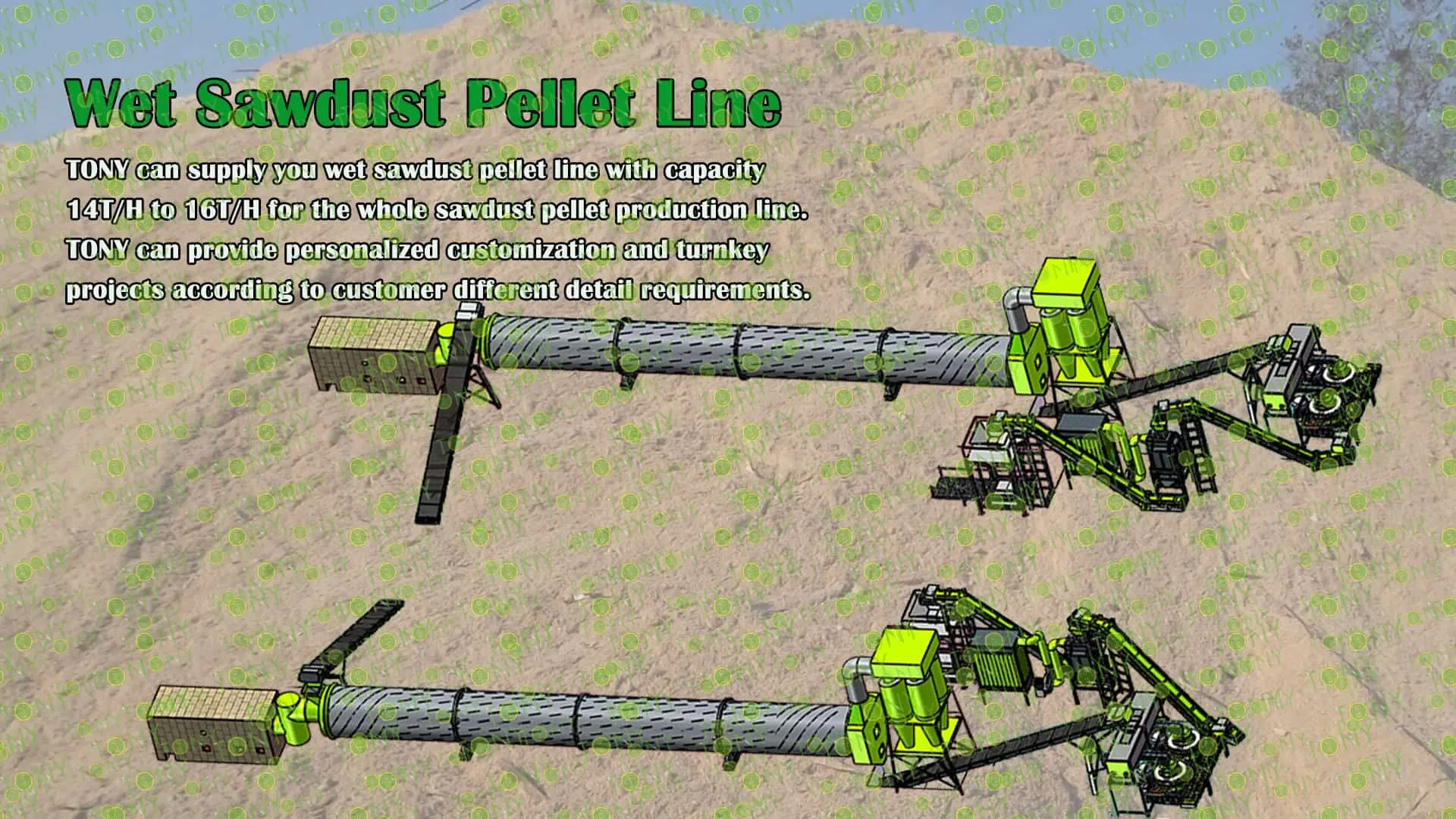 Savsmuldspelletproduktionslinje