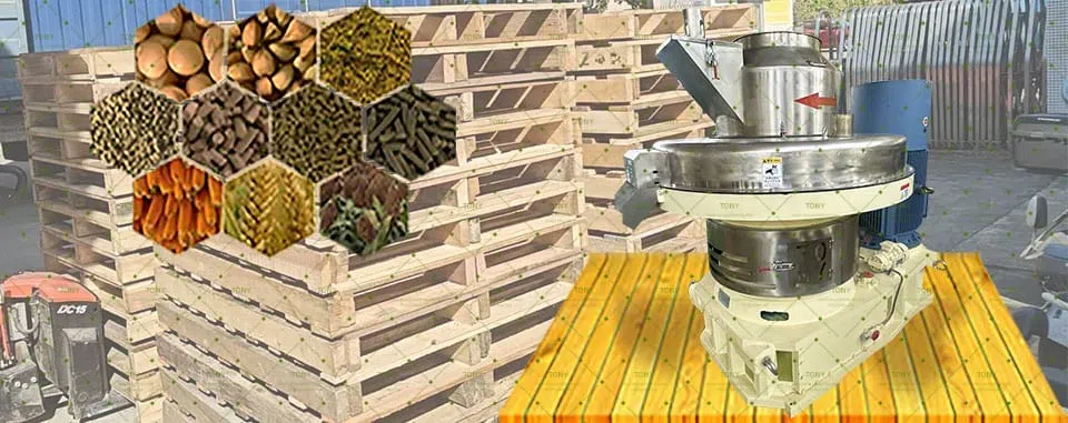 Stroj na pelety z dřevěných palet